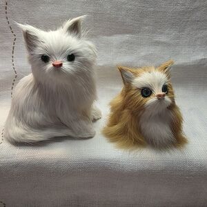 Vintage Homemade Feline Animals For Decorations. NOT TOYS FOR CHILDREN.
